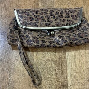 🔥Leopard Print Wristlet Clutch - Brown
